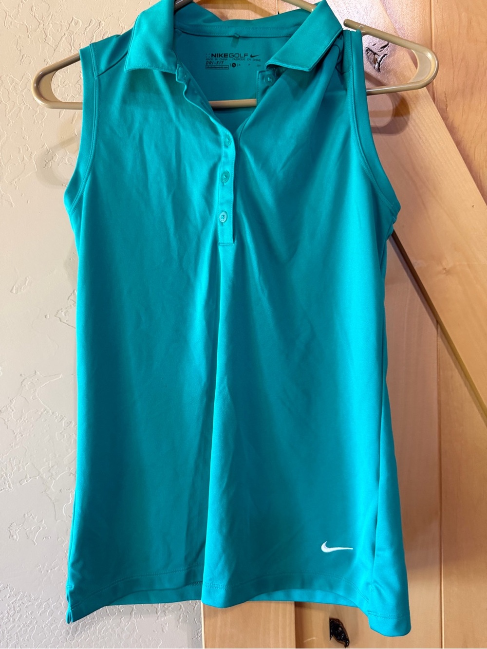 Nike Turquoise Sleeveless Polo Top